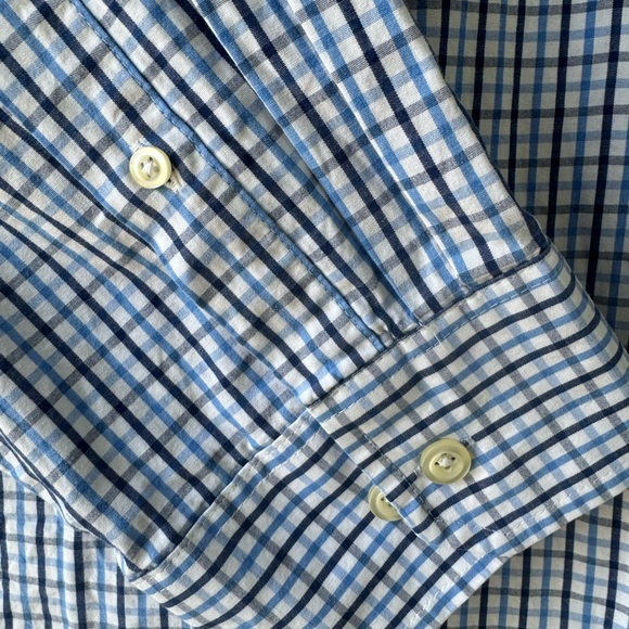IZOD 2015 Men’s Long Sleeve Button Down Navy/Light Blue/ White Plaid Shirt 4XL - Picture 16 of 17